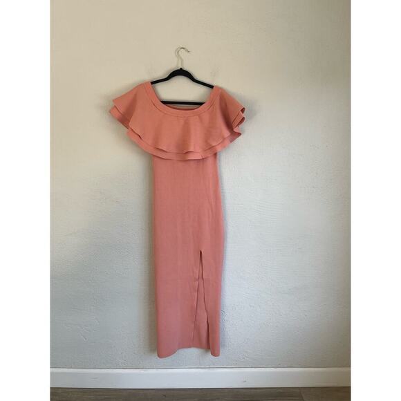 Anthropologie Endless Rose Woman  Off the Shoulder Ruffle Maxi Dress, M - Picture 4 of 12